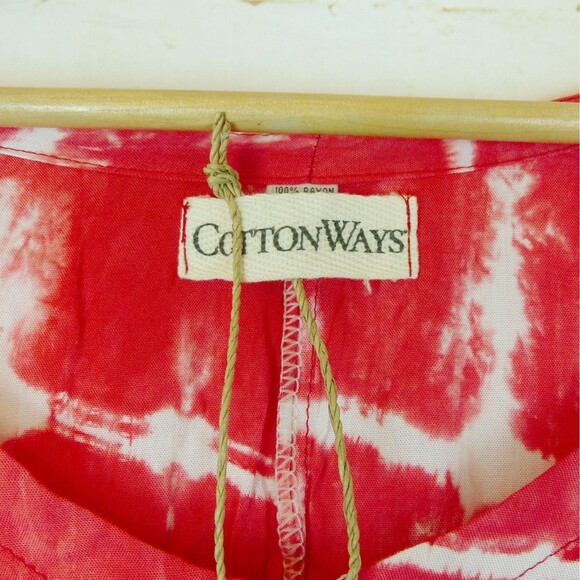 Cotton Ways Kaftan Caftan Womens One Size Red Tie Dye Rayon Dress NWT Boho Beach - Picture 5 of 14
